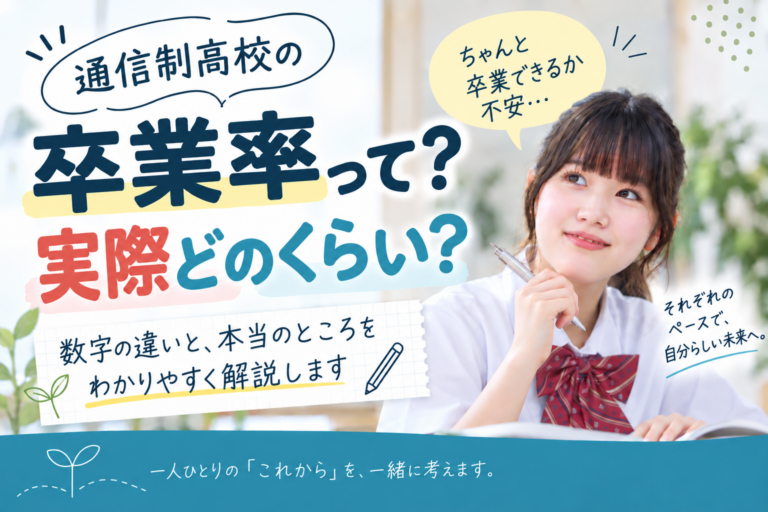 通信制高校の卒業率はどれくらい？数字の見方と「卒業できる学校」の選び方