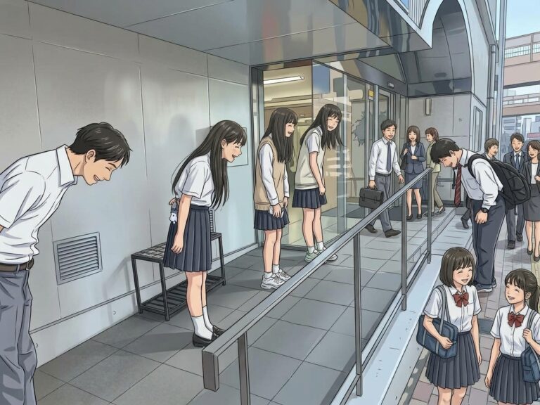 【熊本】あいさつ運動！九品寺交差点の毎朝の光景