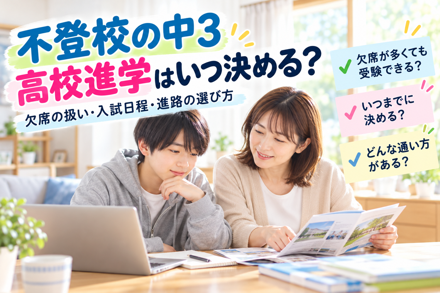 不登校の中3 高校進学はいつ決める？ 欠席の扱い・入試日程・進路の選び方